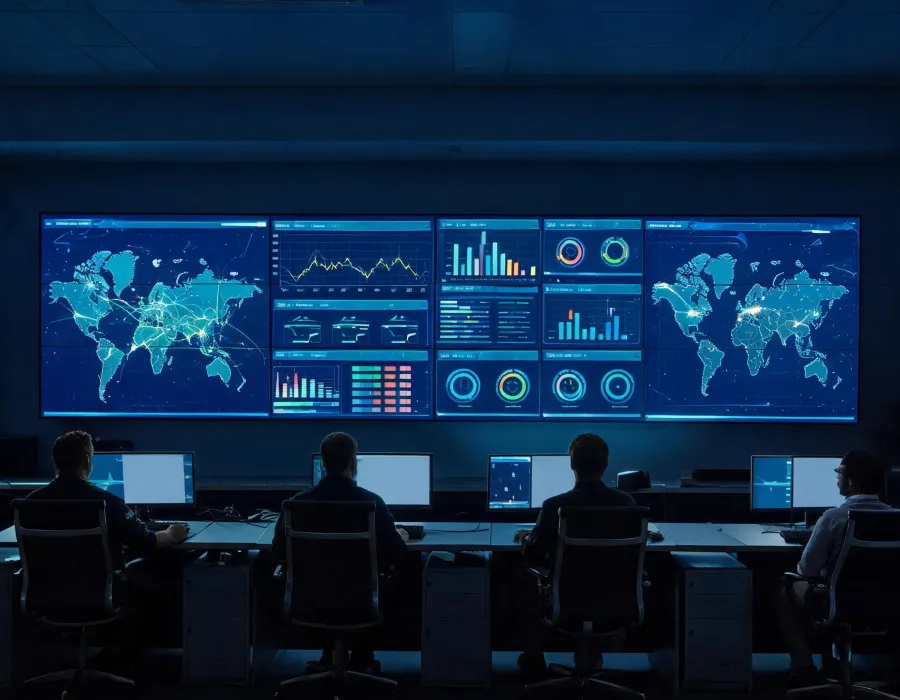 LED wall in a network operations center