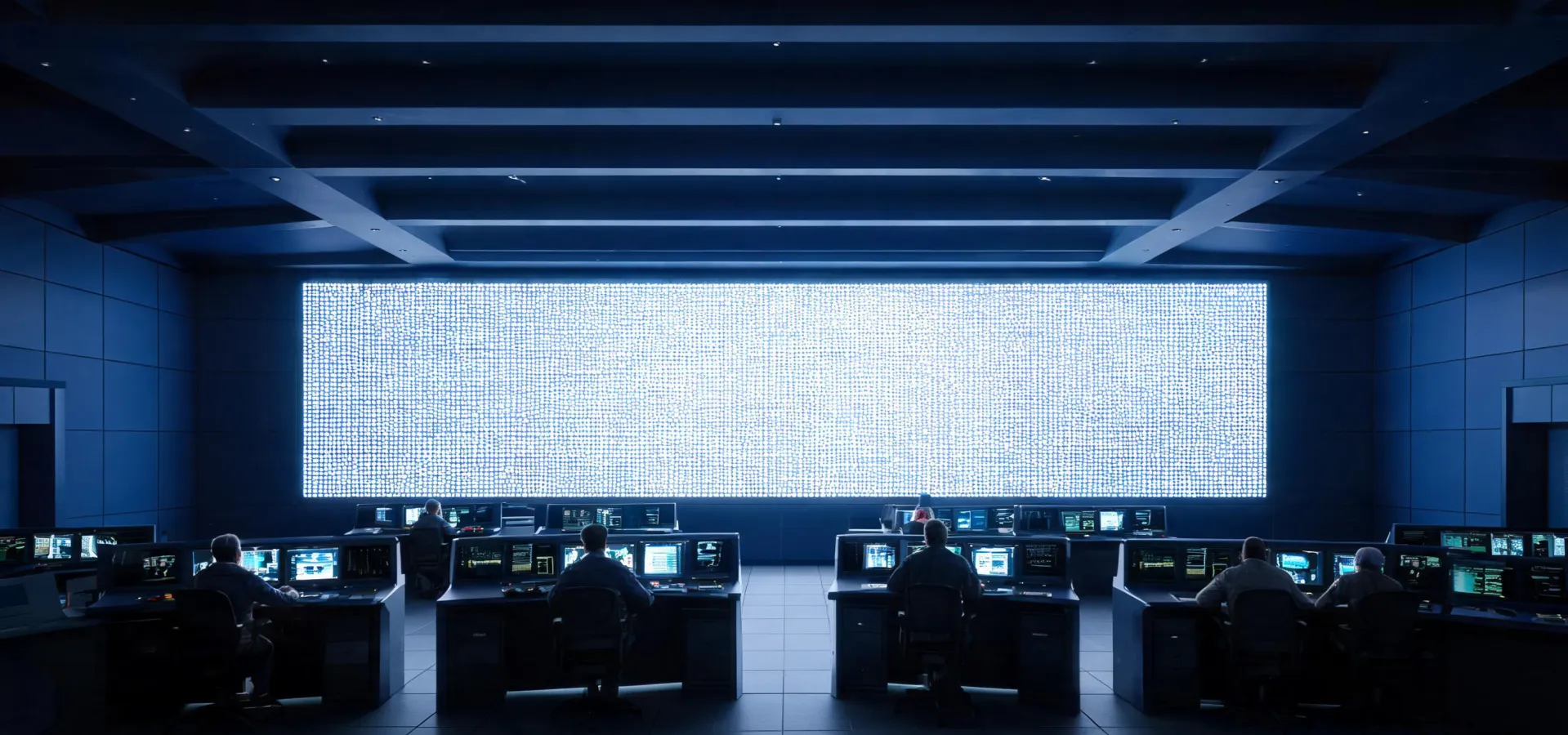 Absen LED video wall in a mission-critical control room